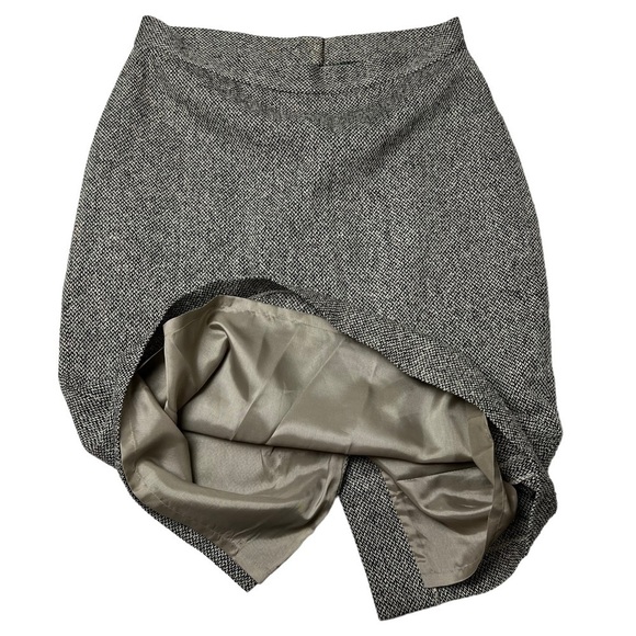 VTG LAUREN RALPH LAUREN Pencil Skirt 8 Classic Herringbone Career Tweed SILK - Picture 7 of 8